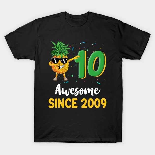 10th Birthday Pineapple Dabbing 10 Years Old T-Shirt by Chapmanx